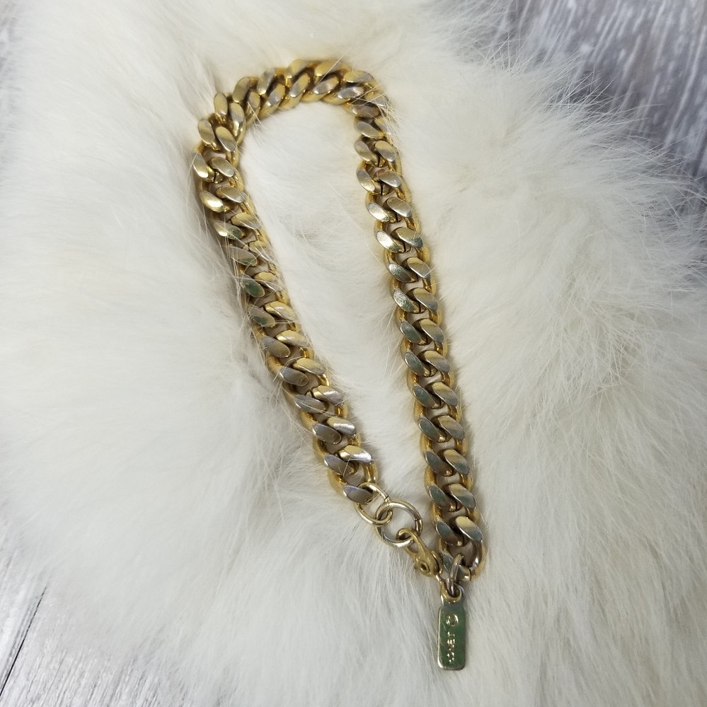 Vintage Monet goldtone chain bracelet - Picture 7 of 8